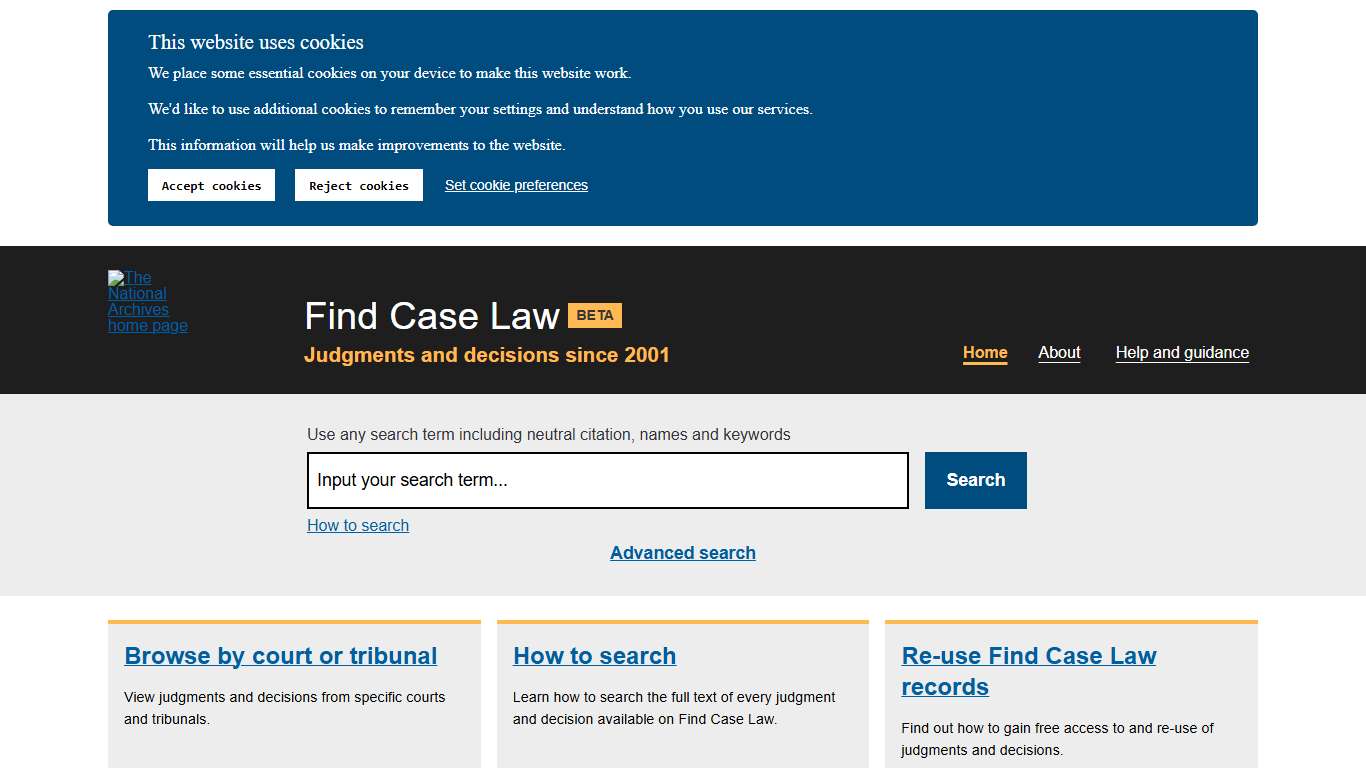 Find Case Law - The National Archives