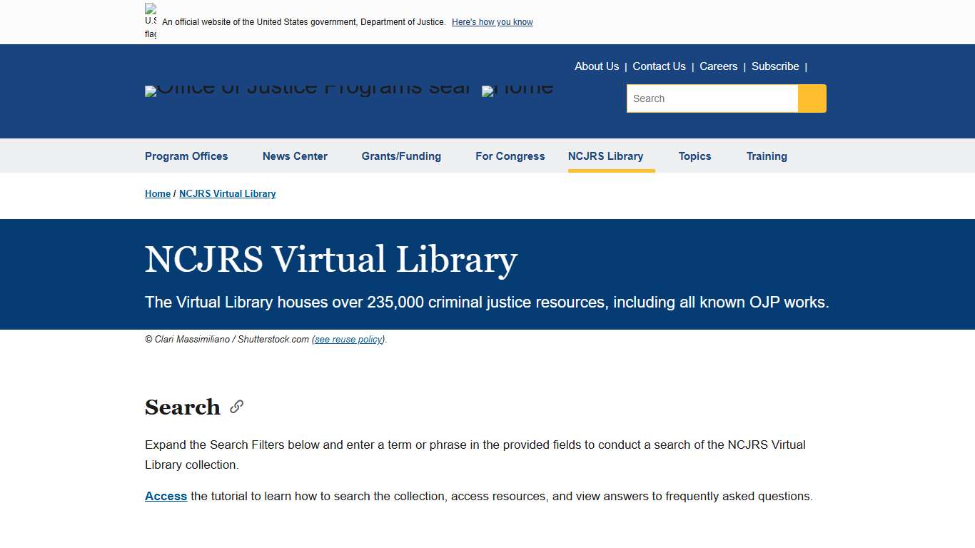NCJRS Virtual Library Search | Office of Justice Programs